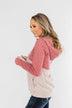 Talk To Me Quarter Zip Hoodie- Mauve Pink