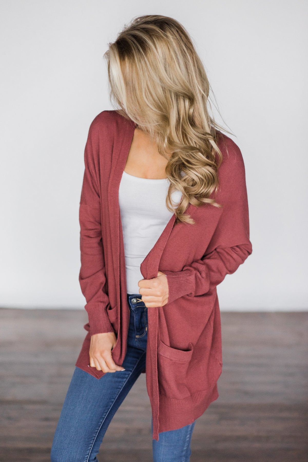 Burnt Sienna V-Back Cardigan – The Pulse Boutique