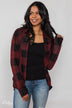 Buffalo Plaid Cardigan- Deep Red & Black