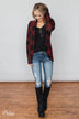 Buffalo Plaid Cardigan- Deep Red & Black
