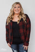 Buffalo Plaid Cardigan- Deep Red & Black