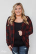 Buffalo Plaid Cardigan- Deep Red & Black