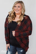 Buffalo Plaid Cardigan- Deep Red & Black