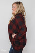 Buffalo Plaid Cardigan- Deep Red & Black