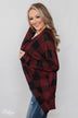 Buffalo Plaid Cardigan- Deep Red & Black