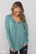 Feeling Fine 5-Button Long Sleeve Top - Mint