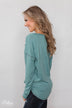 Feeling Fine 5-Button Long Sleeve Top - Mint