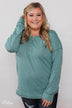 Feeling Fine 5-Button Long Sleeve Top - Mint
