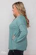 Feeling Fine 5-Button Long Sleeve Top - Mint