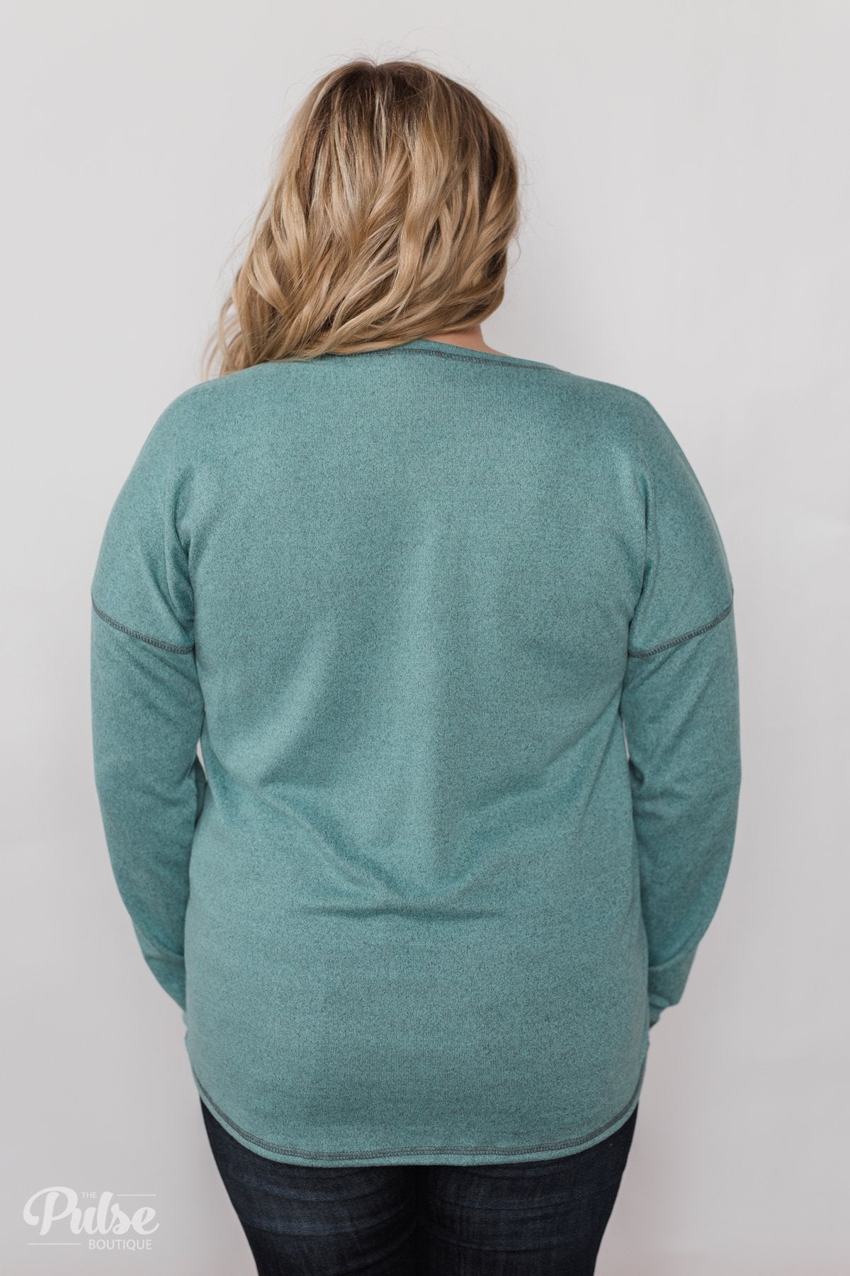 Feeling Fine 5-Button Long Sleeve Top - Mint