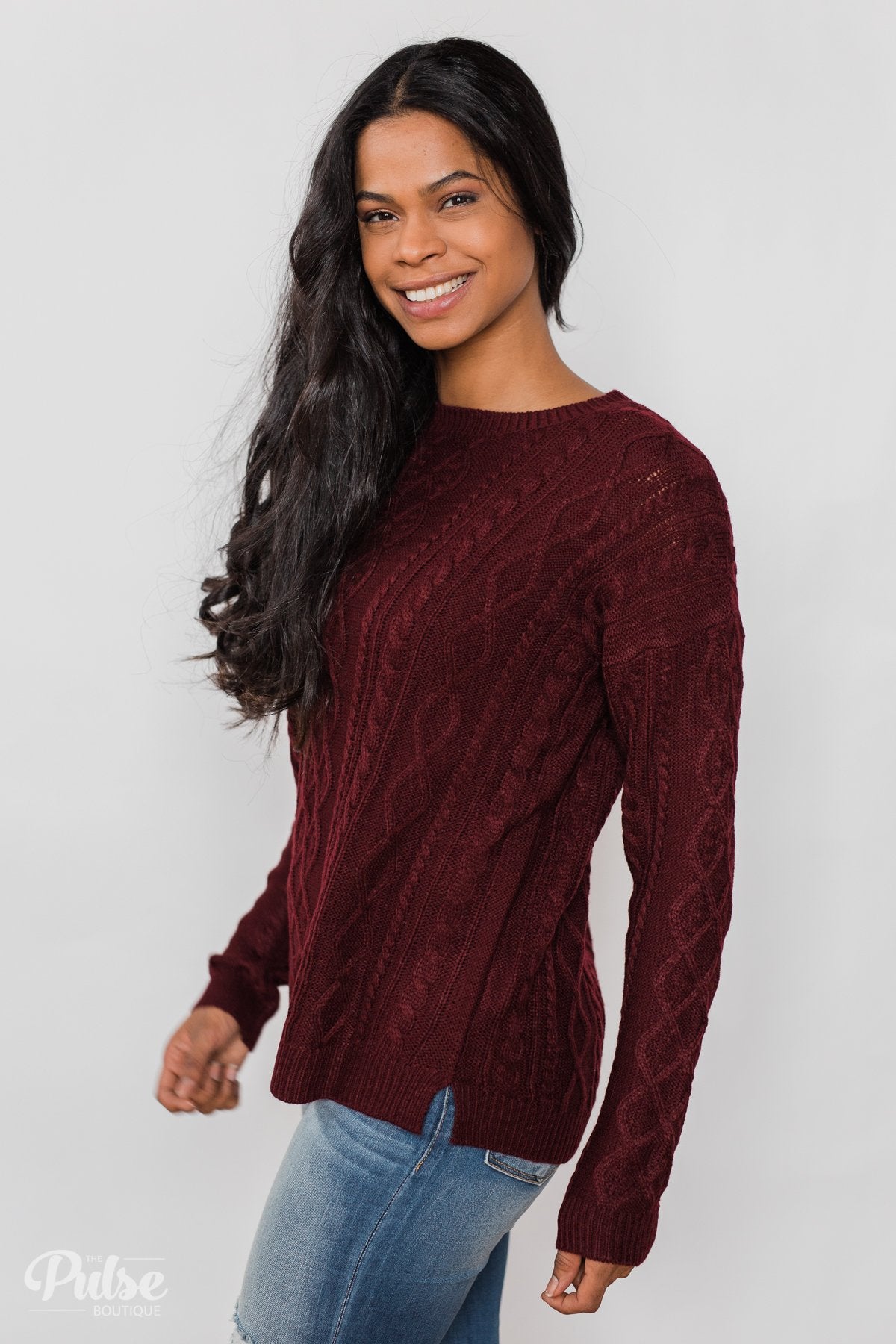 Dark burgundy sweater hotsell