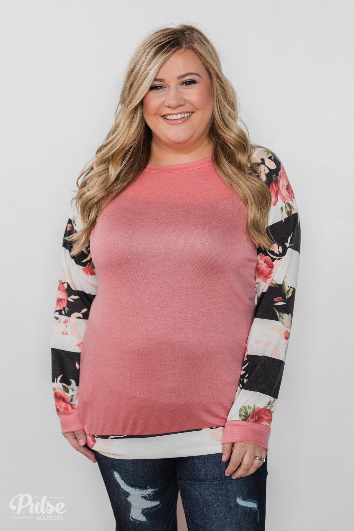 Can't Help Myself Long Sleeve Top- Pink