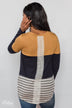 Party in the Back Lace Detail Top- Mustard & Navy