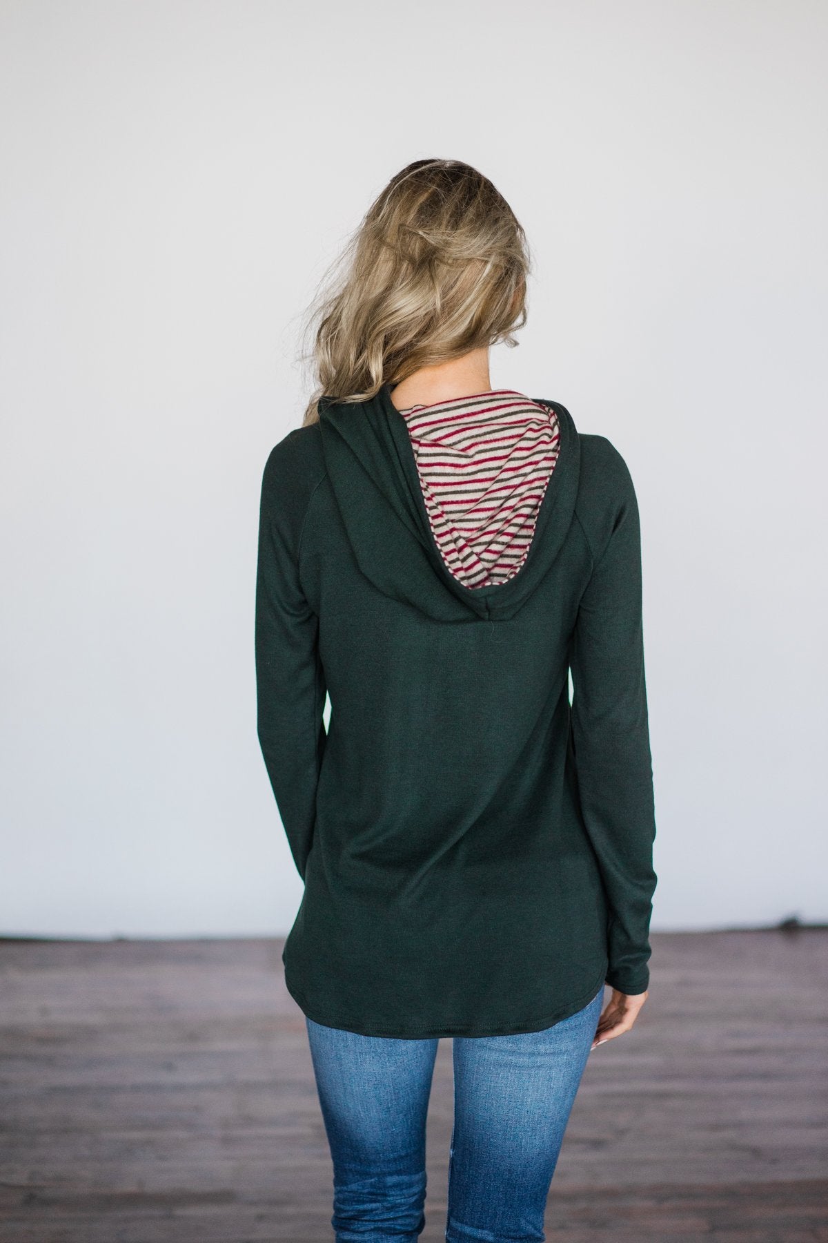 Pine & Candy Cane Striped Hoodie