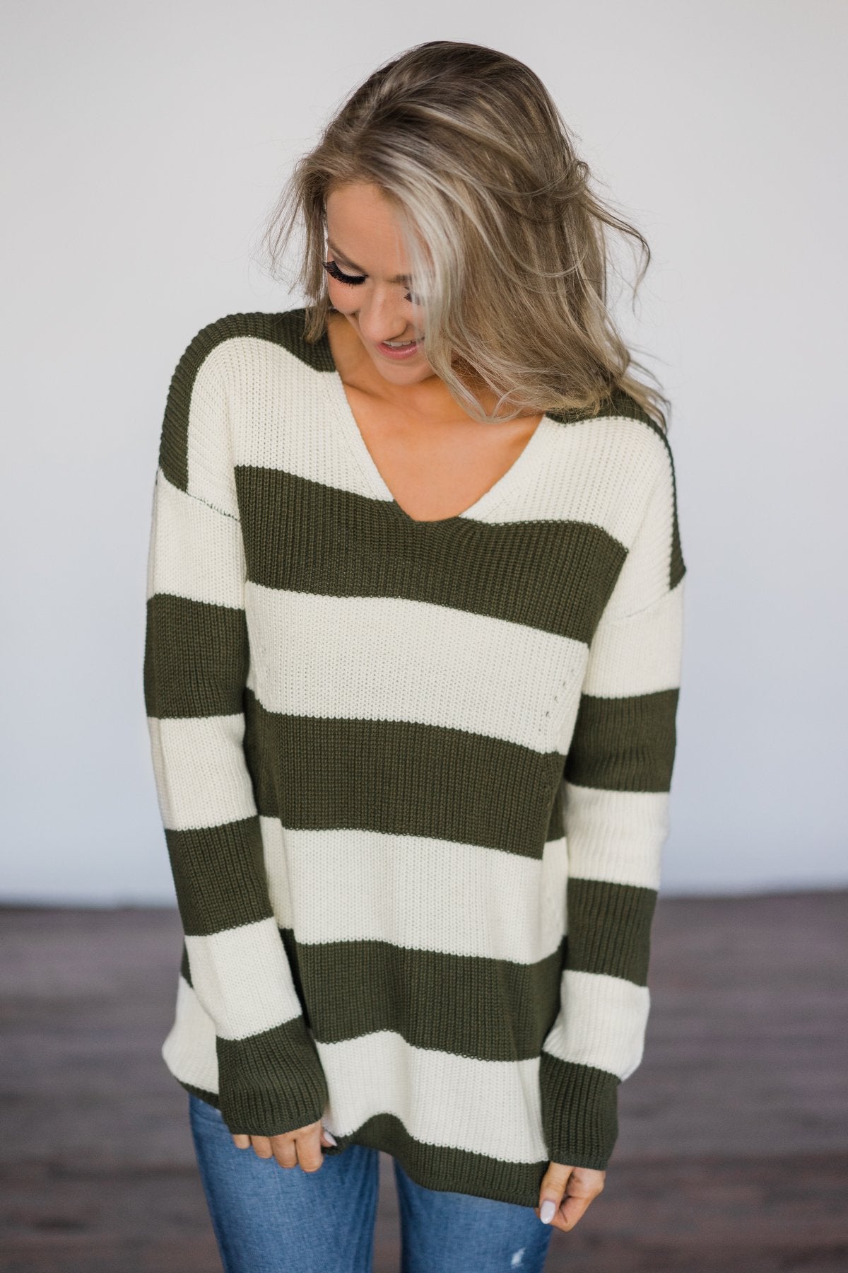 Olive You More Striped Top