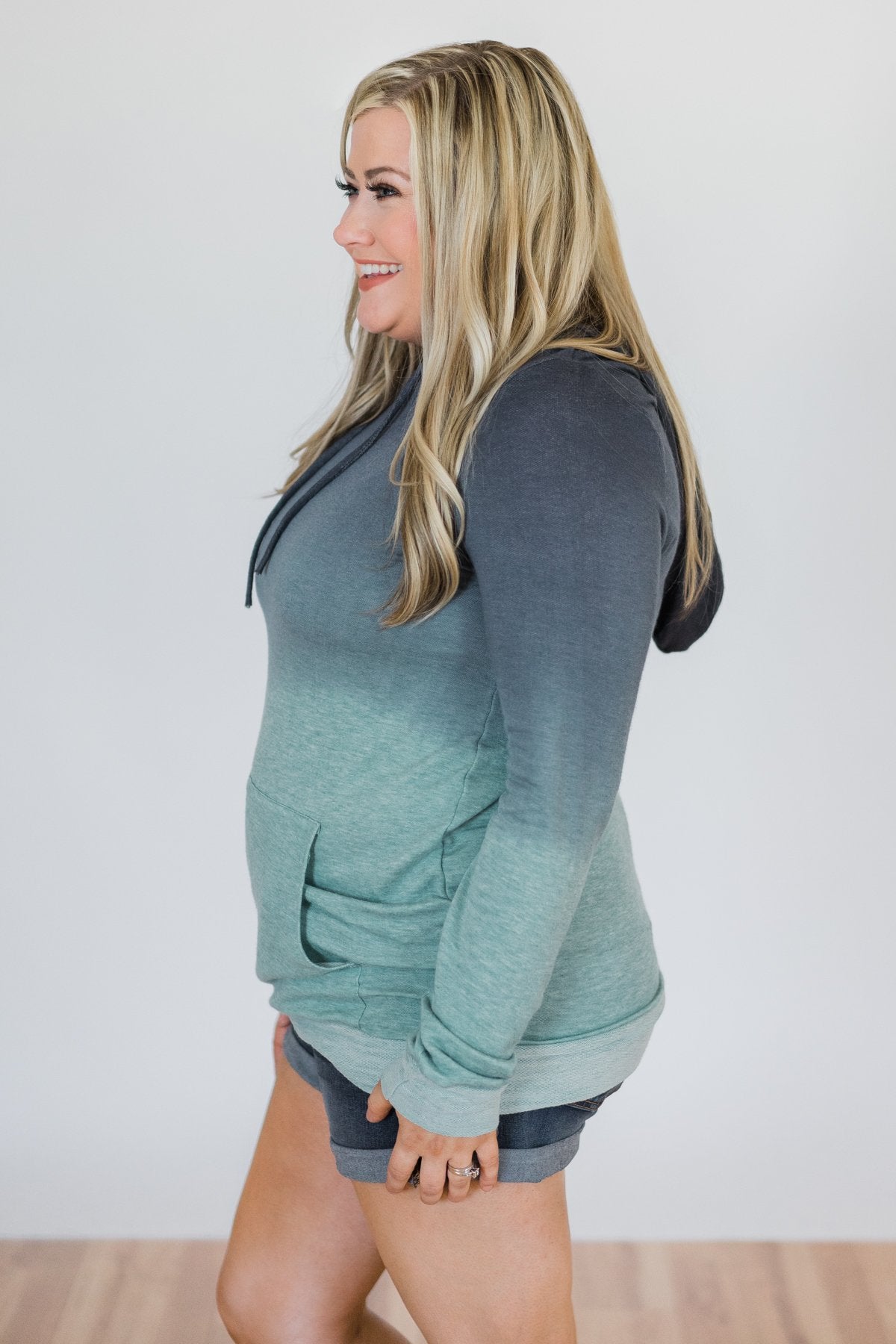 Deep Mint Ombre Hoodie