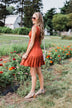 The Beautiful Life Floral Ruffle Dress- Rust