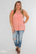 Fill My Days Lace Detailed Tank Top- Soft Coral