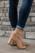 Qupid Malone Heels- Warm Taupe Suede