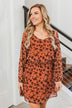 All For You Floral Long Sleeve Dress- Rust