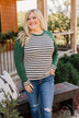 True To Your Heart Long Sleeve Top- Dark Emerald