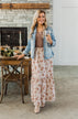 Stop & Stare Floral Maxi Skirt- Ivory