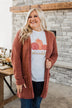 Head Turning Long Knit Cardigan- Rust