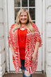 Radiant in Red Short Sleeve Kimono- Ivory