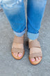 Soda Allie Slip On Sandals- Natural
