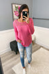 Hometown Dreamer Lace Pullover Top- Lipstick Pink