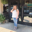 Won't Let You Go Lace Detail Top- White