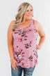 Botanical Gardens Racerback Tank Top- Pink Mauve