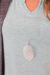 Adjustable Leaf Necklace- Silver