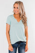 This is Me Notch Pocket Top- Heather Blue