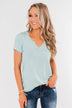 This is Me Notch Pocket Top- Heather Blue