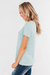 This is Me Notch Pocket Top- Heather Blue
