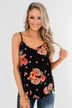 Out of Reach Floral Tank Top- Black