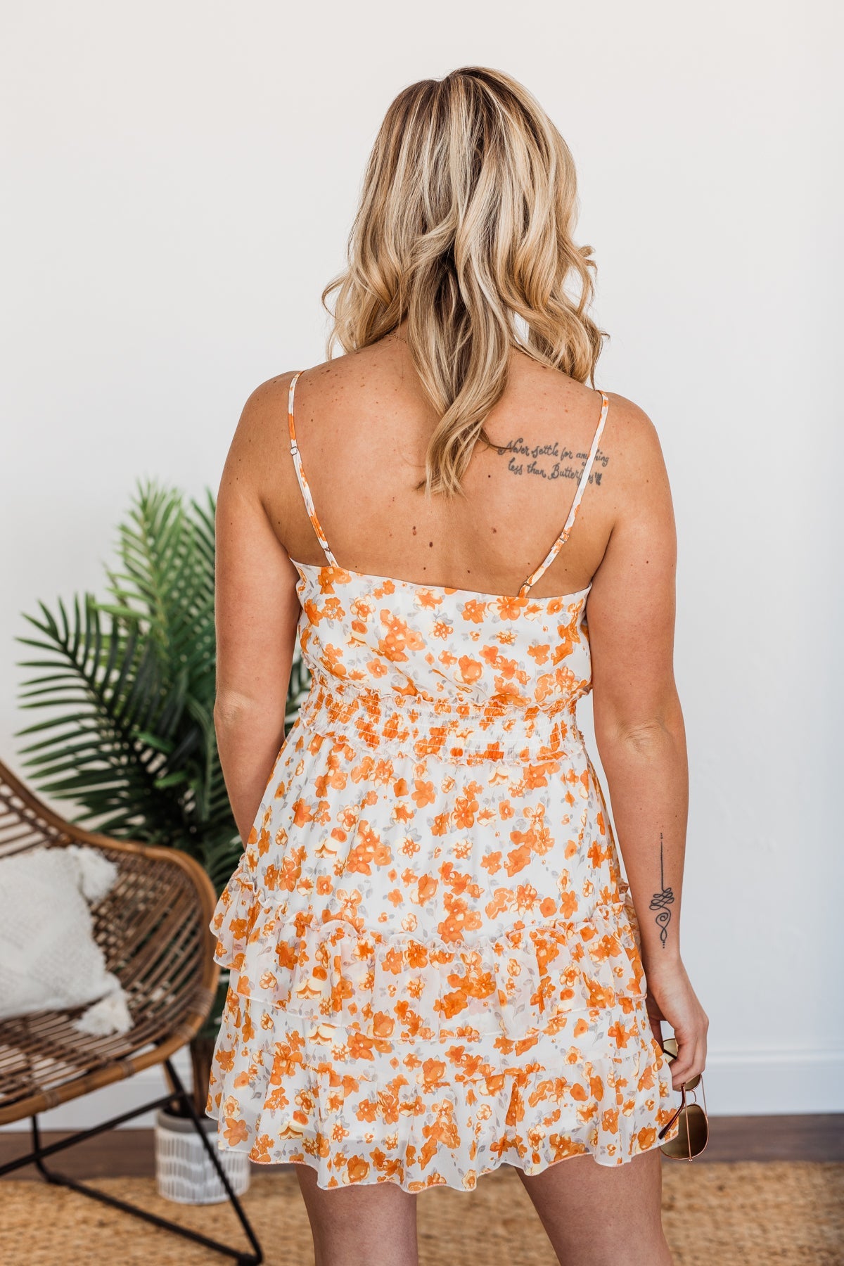 Going Where We Want Floral Dress- Orange