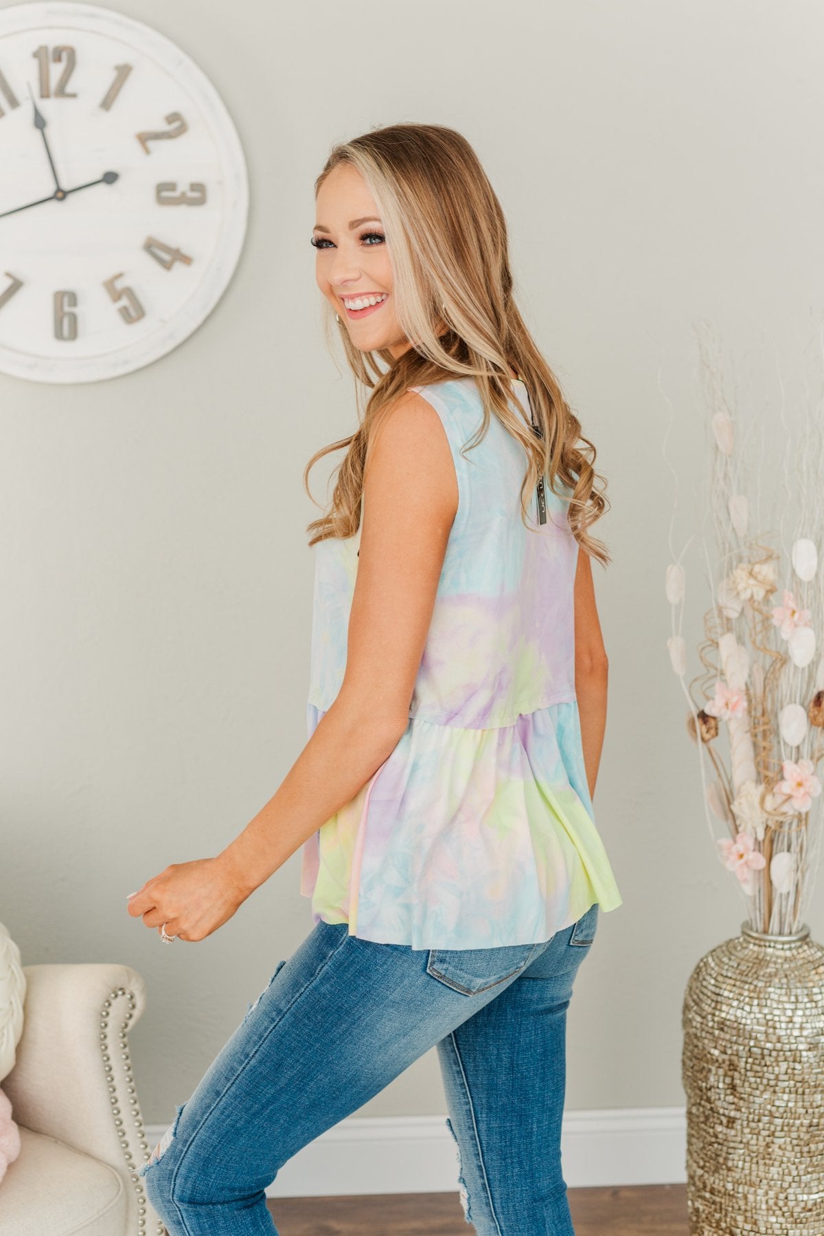 Sunset Serenade Tie-Dye Tank- Multi-Color