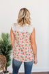Fashionable In Floral Blouse Top- Coral & Ivory