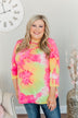 Make It Fun Criss-Cross Top- Bright Pink, Yellow, & Ivory