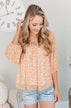 Head In The Clouds Floral Blouse- Soft Orange