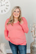 Life In Full Bloom V-Neck Knit Top- Coral