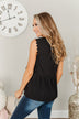 The Moment We Met Lace Sleeveless Blouse- Black