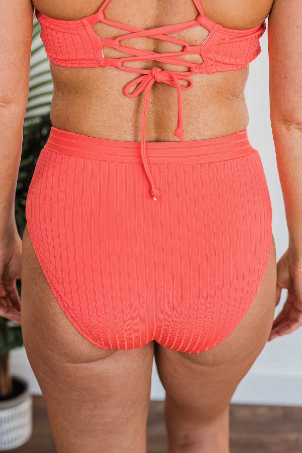 Making Waves High-Rise Swim Bottoms- Tomato – The Pulse Boutique