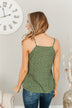 Love Yourself Spotted V-Neck Tank Top- Olive