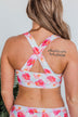 Tropical Breeze Braided Swim Top- Ivory & Pink Floral