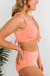Walk Along The Beach Ribbed Swim Top- Sherbert