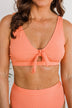 Walk Along The Beach Ribbed Swim Top- Sherbert