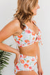 Walk Along The Beach Ribbed Swim Top- Orange Floral